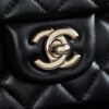 God Factory Chanel CF Mini HandBags Black GR Original Sheep Leather Pale GHW Size 12*20*6 cm