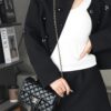 God Factory Chanel CF Mini HandBags Black GR Original Sheep Leather Pale GHW Size 12*20*6 cm