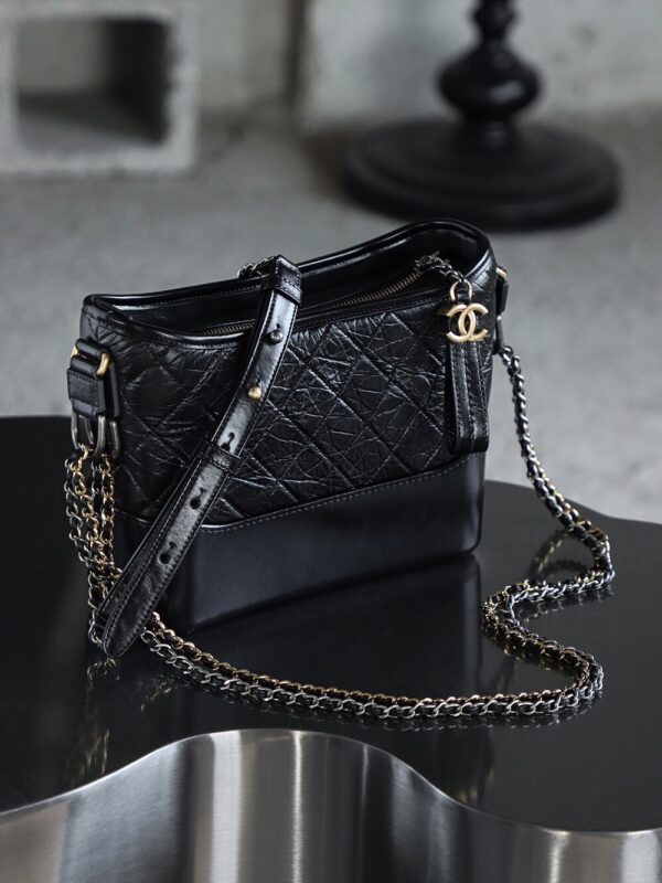 img_6825-2 God Factory Chanel Gabrielle Hobo Medium Retro Hardware Black Size 21*28*10cm