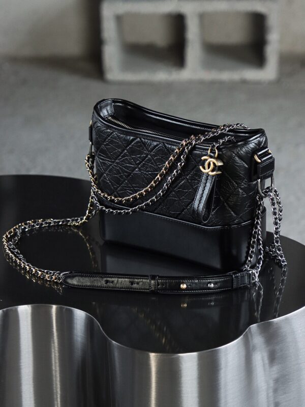 img_6828-2 God Factory Chanel Gabrielle Hobo Medium Retro Hardware Black Size 21*28*10cm