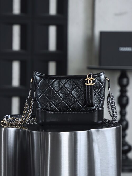 God Factory Chanel Gabrielle Hobo Small Retro Hardware Black Size 15*20*8cm