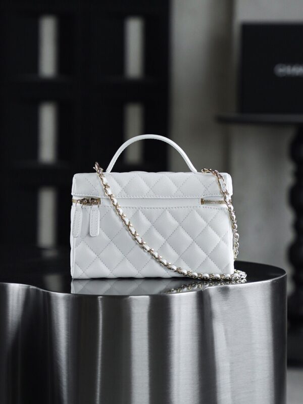 God Factory Chanel Lunch Box Bag White impala Leather Size 17*19.5*5cm Gold Hardware