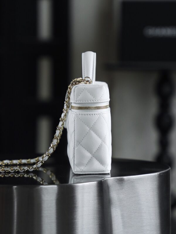 God Factory Chanel Lunch Box Bag White impala Leather Size 17*19.5*5cm Gold Hardware