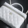 God Factory Chanel Lunch Box Bag White impala Leather Size 17*19.5*5cm Gold Hardware