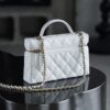 God Factory Chanel Lunch Box Bag White impala Leather Size 17*19.5*5cm Gold Hardware