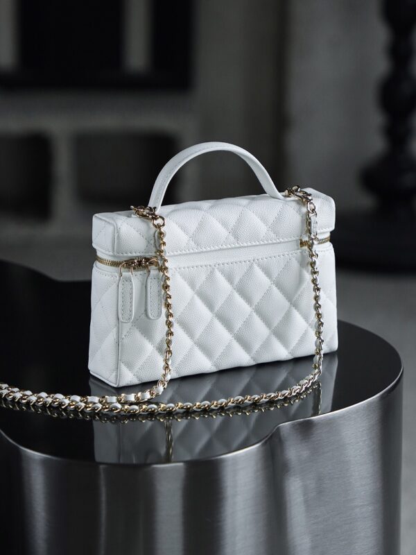 God Factory Chanel Lunch Box Bag White impala Leather Size 17*19.5*5cm Gold Hardware