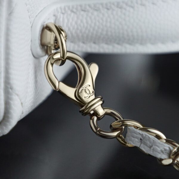 God Factory Chanel Lunch Box Bag White impala Leather Size 17*19.5*5cm Gold Hardware