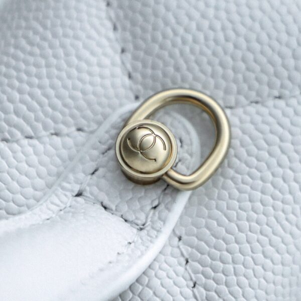 God Factory Chanel Lunch Box Bag White impala Leather Size 17*19.5*5cm Gold Hardware