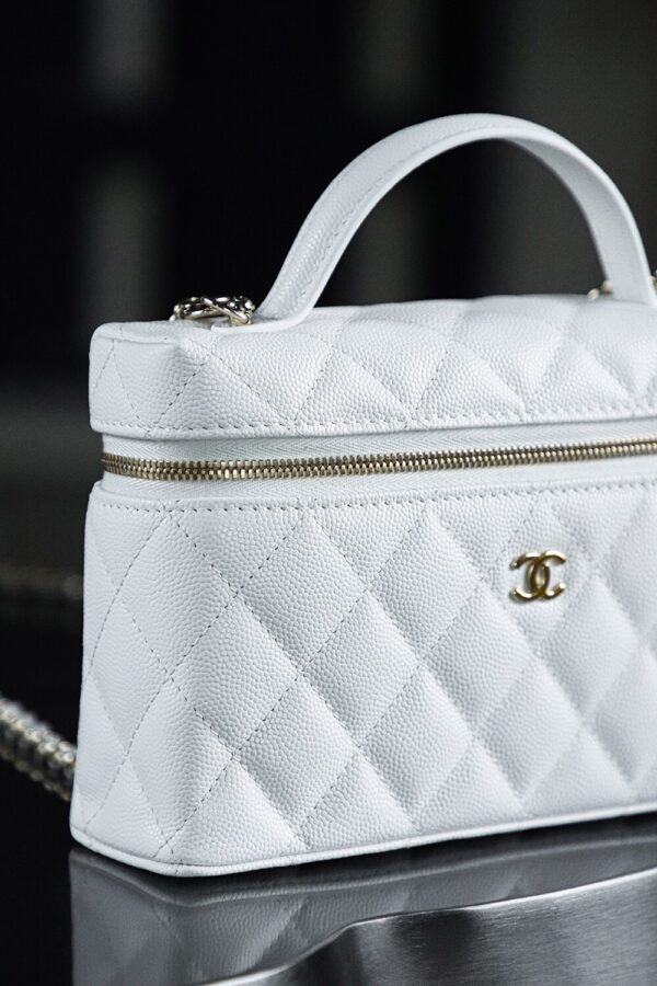 God Factory Chanel Lunch Box Bag White impala Leather Size 17*19.5*5cm Gold Hardware