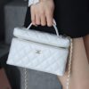 God Factory Chanel Lunch Box Bag White impala Leather Size 17*19.5*5cm Gold Hardware