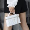 God Factory Chanel Lunch Box Bag White impala Leather Size 17*19.5*5cm Gold Hardware
