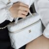 God Factory Chanel Lunch Box Bag White impala Leather Size 17*19.5*5cm Gold Hardware