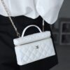 God Factory Chanel Lunch Box Bag White impala Leather Size 17*19.5*5cm Gold Hardware