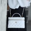 God Factory Chanel Lunch Box Bag White impala Leather Size 17*19.5*5cm Gold Hardware