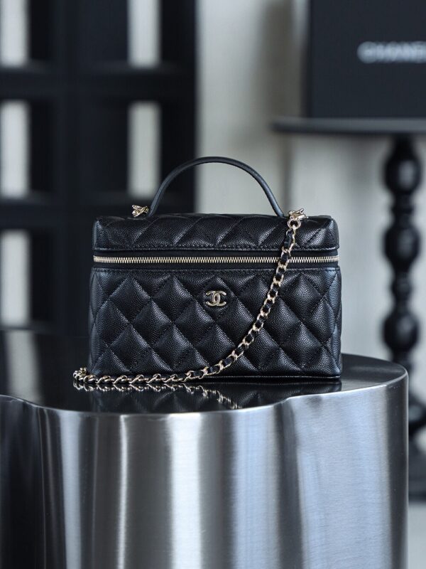 God Factory Chanel Lunch Box Bag Black impala Leather Size 17*19.5*5cm Gold Hardware