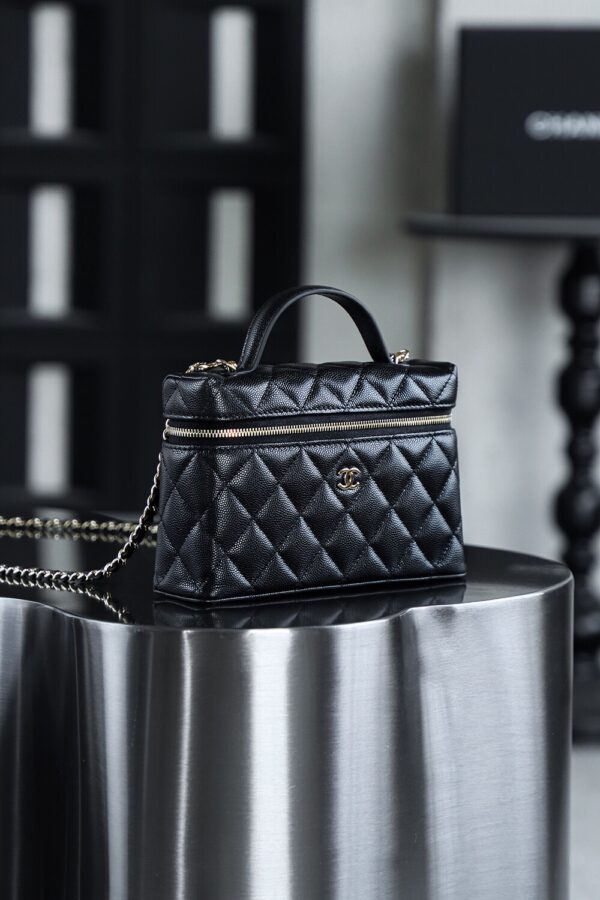 God Factory Chanel Lunch Box Bag Black impala Leather Size 17*19.5*5cm Gold Hardware