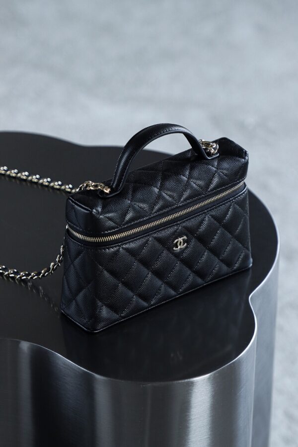 God Factory Chanel Lunch Box Bag Black impala Leather Size 17*19.5*5cm Gold Hardware