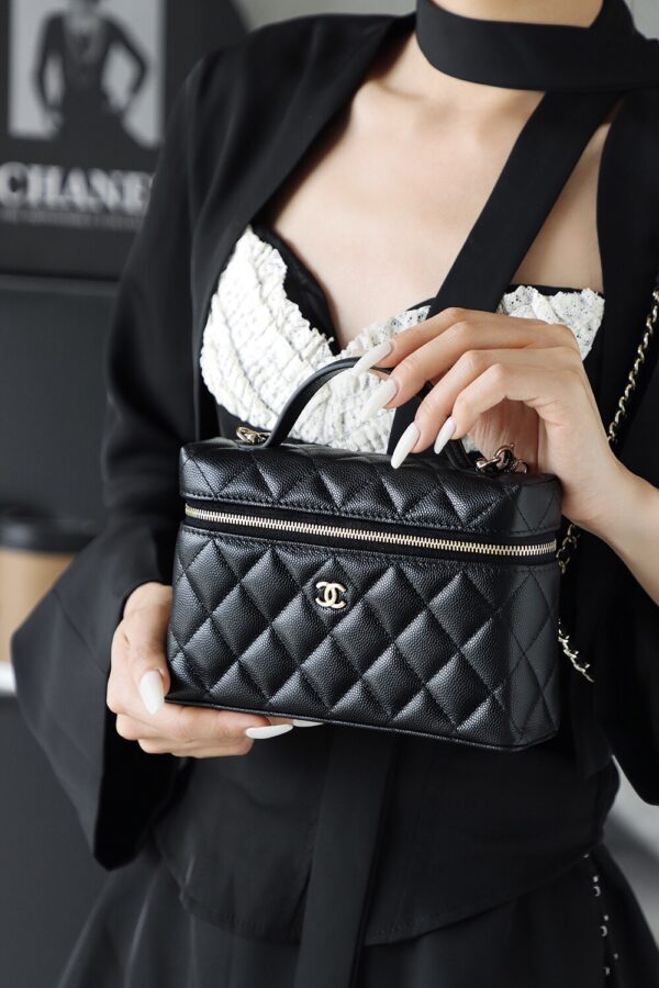 God Factory Chanel Lunch Box Bag Black impala Leather Size 17*19.5*5cm Gold Hardware