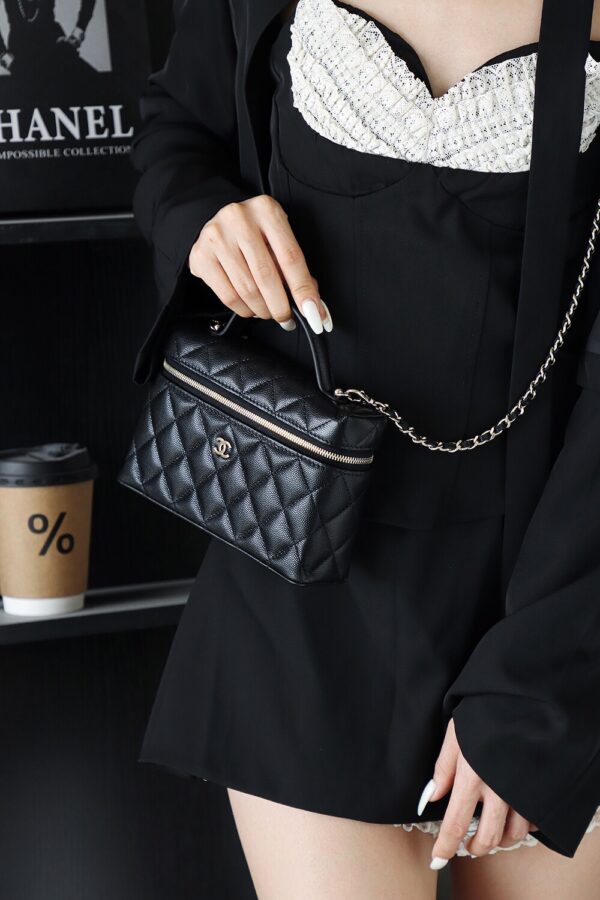 God Factory Chanel Lunch Box Bag Black impala Leather Size 17*19.5*5cm Gold Hardware