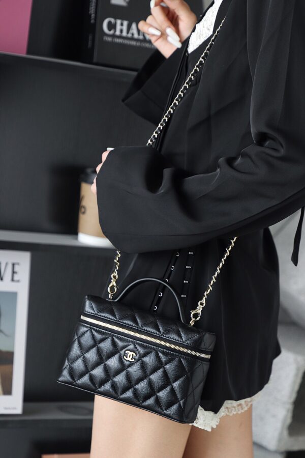 God Factory Chanel Lunch Box Bag Black impala Leather Size 17*19.5*5cm Gold Hardware