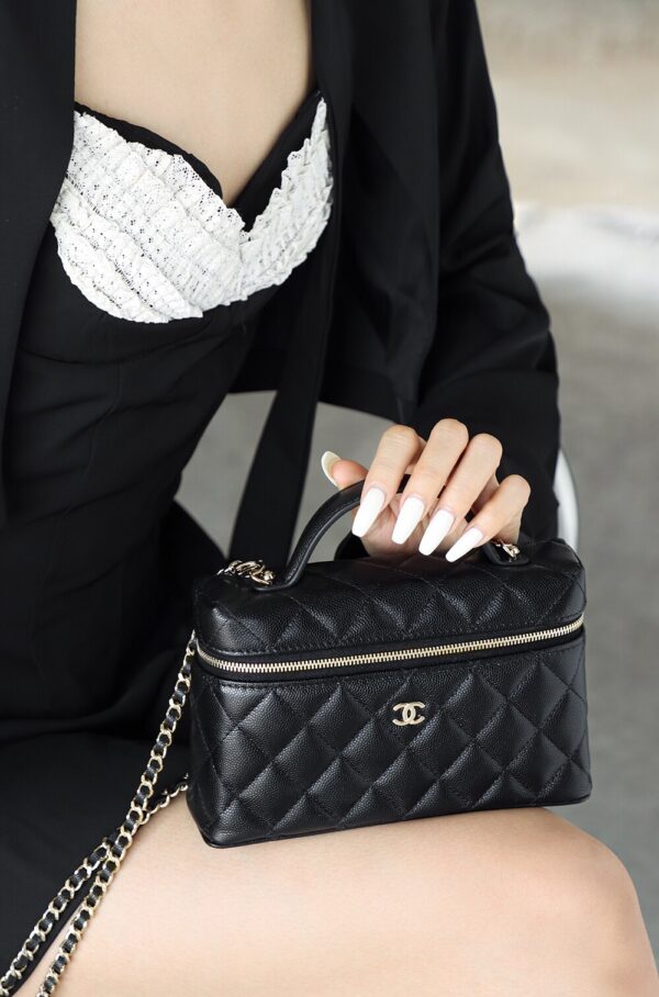 God Factory Chanel Lunch Box Bag Black impala Leather Size 17*19.5*5cm Gold Hardware