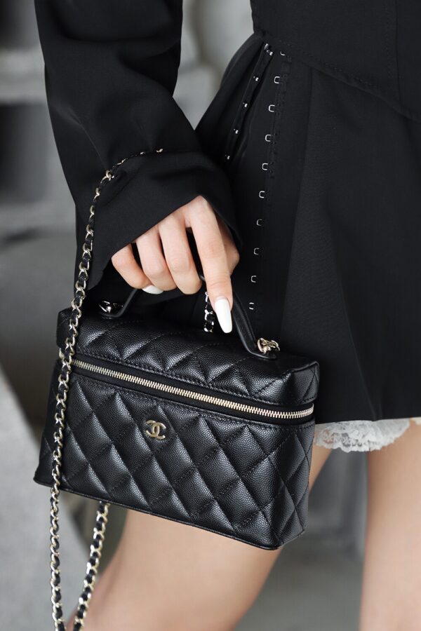 God Factory Chanel Lunch Box Bag Black impala Leather Size 17*19.5*5cm Gold Hardware