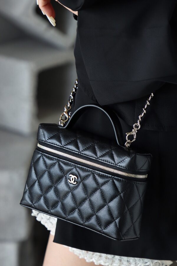 God Factory Chanel Lunch Box Bag Black impala Leather Size 17*19.5*5cm Gold Hardware
