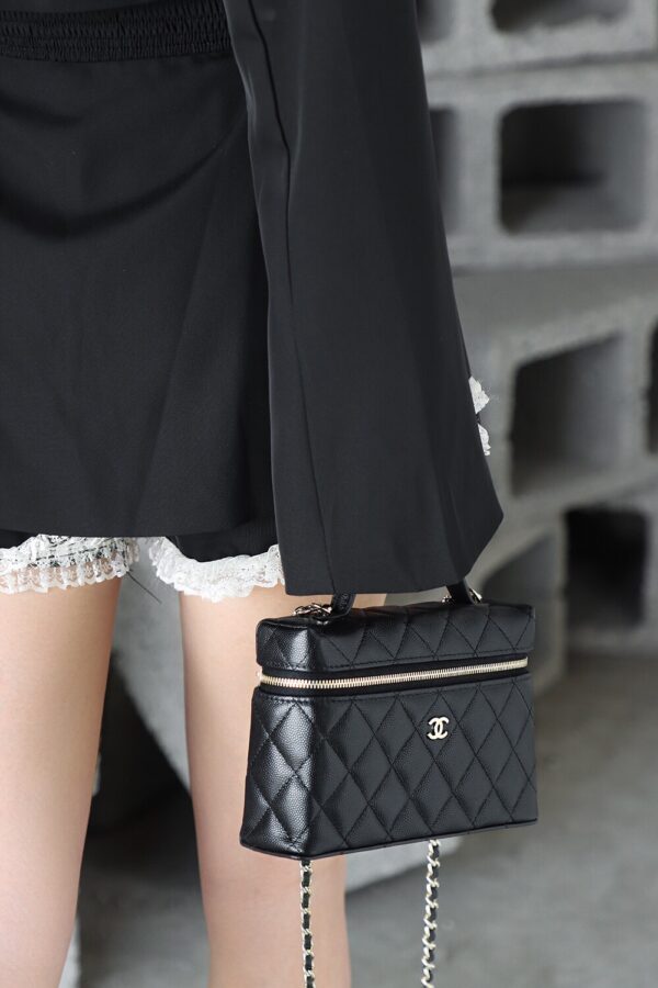 God Factory Chanel Lunch Box Bag Black impala Leather Size 17*19.5*5cm Gold Hardware