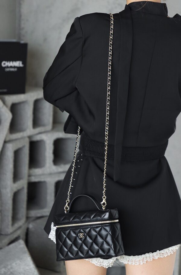 God Factory Chanel Lunch Box Bag Black impala Leather Size 17*19.5*5cm Gold Hardware