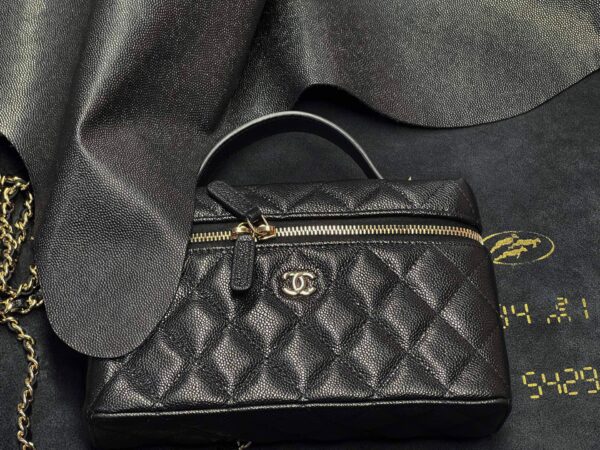 God Factory Chanel Lunch Box Bag Black impala Leather Size 17*19.5*5cm Gold Hardware