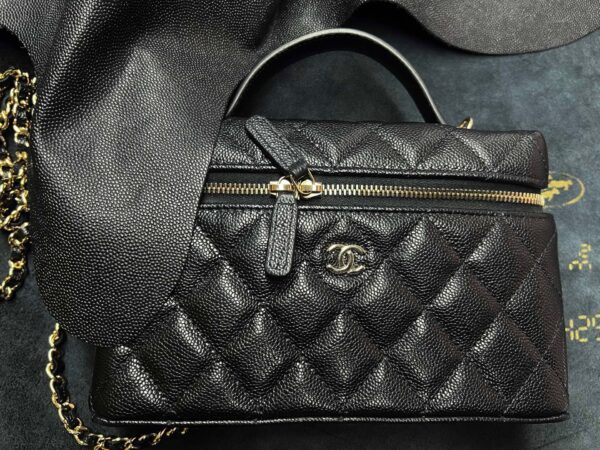 God Factory Chanel Lunch Box Bag Black impala Leather Size 17*19.5*5cm Gold Hardware