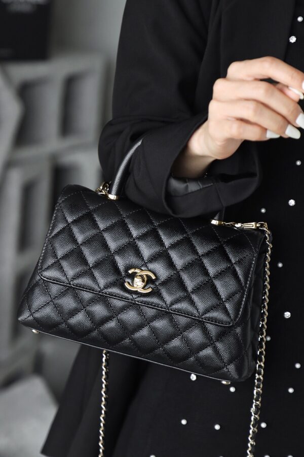 God Factory Chanel CoCo Handle Small HAAS Leather Size 14*24*10cm Pale Gold Hardware