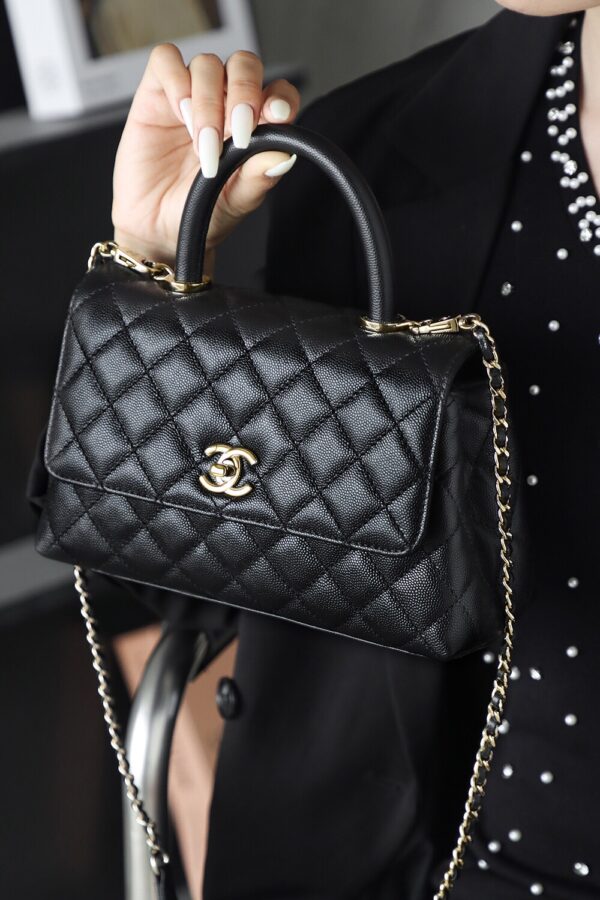 God Factory Chanel CoCo Handle Small HAAS Leather Size 14*24*10cm Pale Gold Hardware