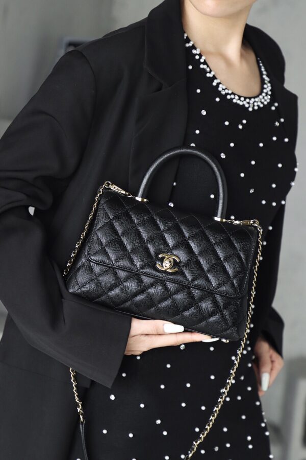 God Factory Chanel CoCo Handle Small HAAS Leather Size 14*24*10cm Pale Gold Hardware
