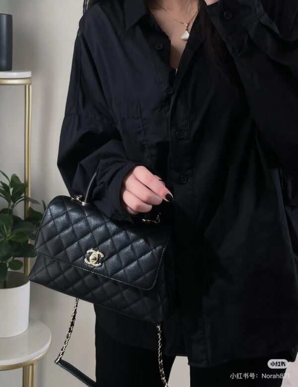God Factory Chanel CoCo Handle Small HAAS Leather Size 14*24*10cm Pale Gold Hardware