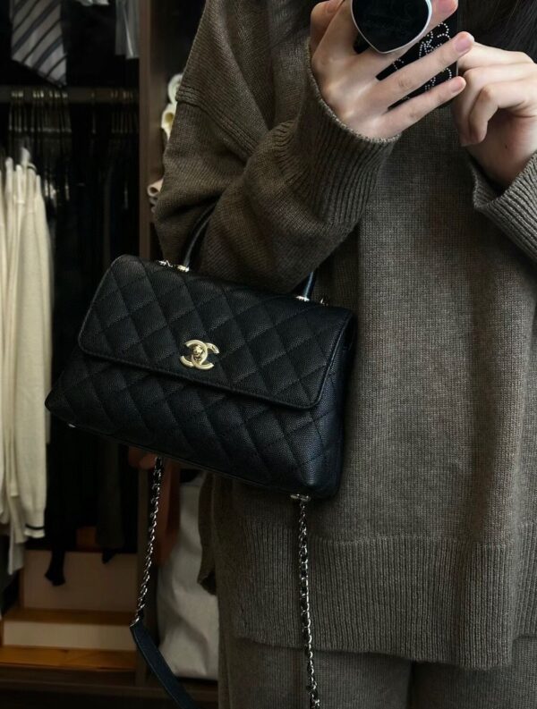 God Factory Chanel CoCo Handle Small HAAS Leather Size 14*24*10cm Pale Gold Hardware