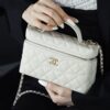 God Factory Chanel 25C Box Bags White impala Leather Size 17*19.5*5cm Pale Gold Hardware