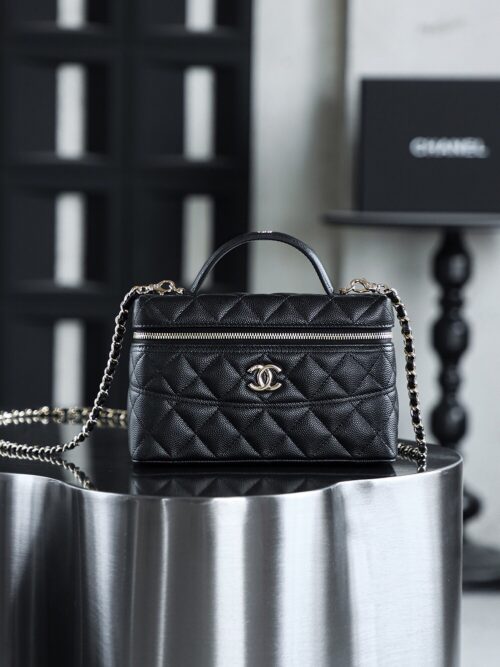 God Factory Chanel 25C Box Bags Black impala Leather Size 17*19.5*5cm Pale Gold Hardware