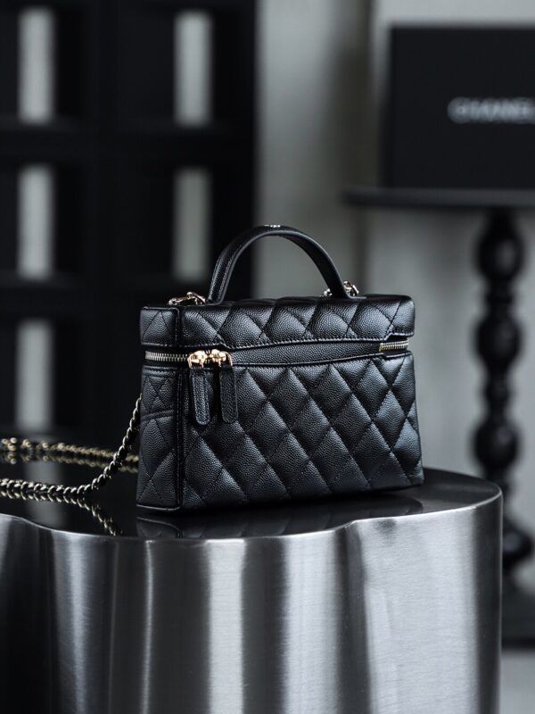 God Factory Chanel 25C Box Bags Black impala Leather Size 17*19.5*5cm Pale Gold Hardware