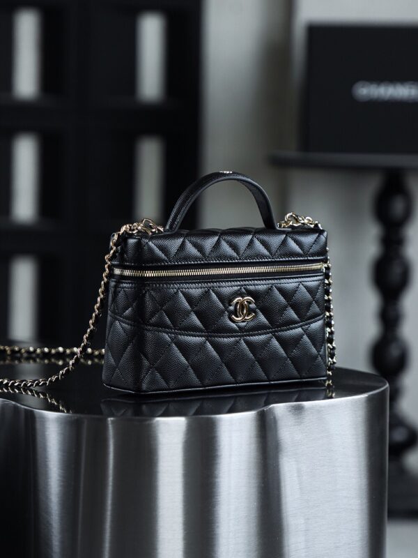 God Factory Chanel 25C Box Bags Black impala Leather Size 17*19.5*5cm Pale Gold Hardware