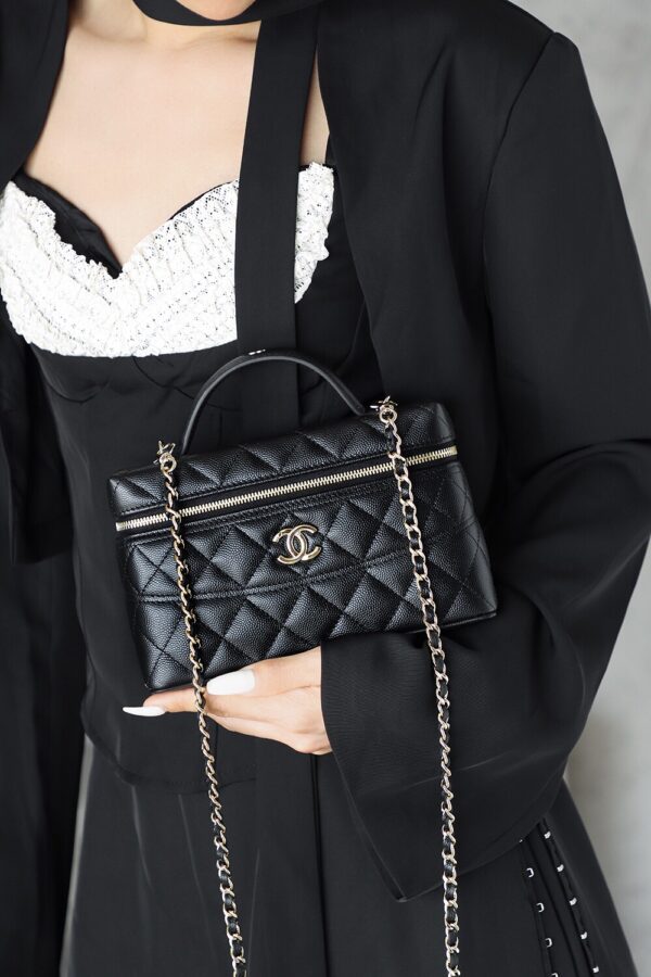 God Factory Chanel 25C Box Bags Black impala Leather Size 17*19.5*5cm Pale Gold Hardware