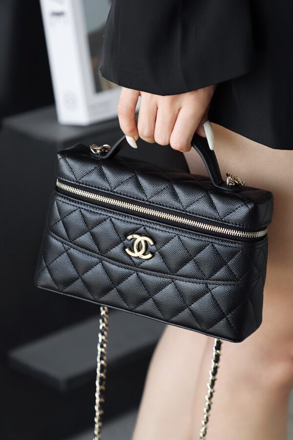 God Factory Chanel 25C Box Bags Black impala Leather Size 17*19.5*5cm Pale Gold Hardware