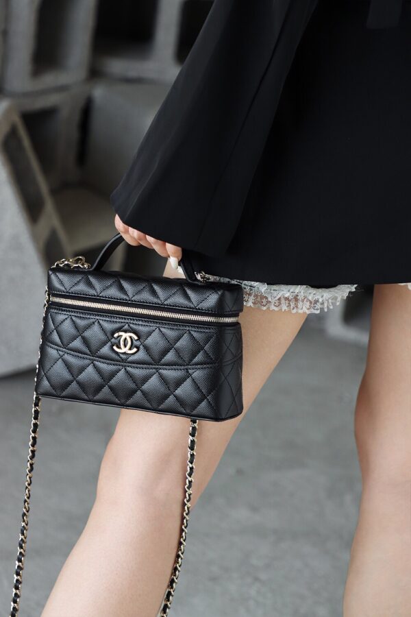 God Factory Chanel 25C Box Bags Black impala Leather Size 17*19.5*5cm Pale Gold Hardware
