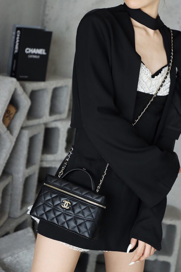 God Factory Chanel 25C Box Bags Black impala Leather Size 17*19.5*5cm Pale Gold Hardware