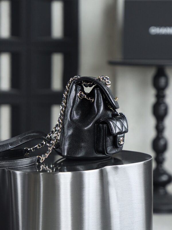 God Factory Chanel 24A Duma Small Black HAAS Leather 14K Pale Gold Size 16.5*17.5*10cm