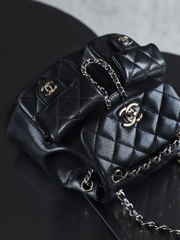 God Factory Chanel 24A Duma Small Black HAAS Leather 14K Pale Gold Size 16.5*17.5*10cm