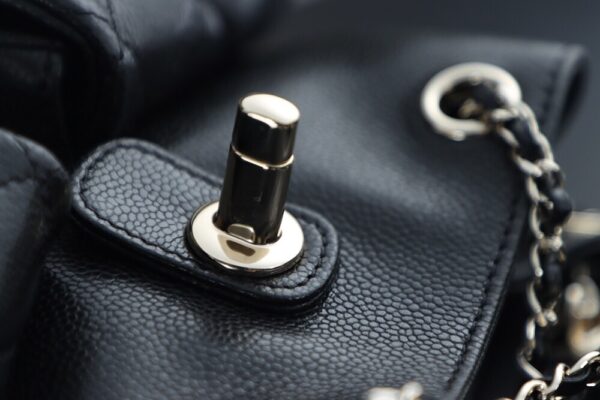 God Factory Chanel 24A Duma Small Black HAAS Leather 14K Pale Gold Size 16.5*17.5*10cm