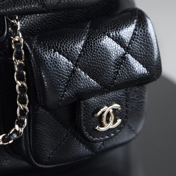 God Factory Chanel 24A Duma Small Black HAAS Leather 14K Pale Gold Size 16.5*17.5*10cm
