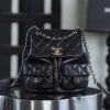 God Factory Chanel 24A Duma Medium  Black HAAS Leather 14K Pale Gold Size 20*20.5*11.5cm