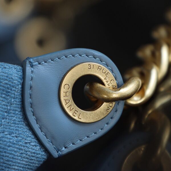 God Factory Chanel 25C Hobo Large Fashion Art / Denim Blue 24K Retro Gold Size 27*35*18cm